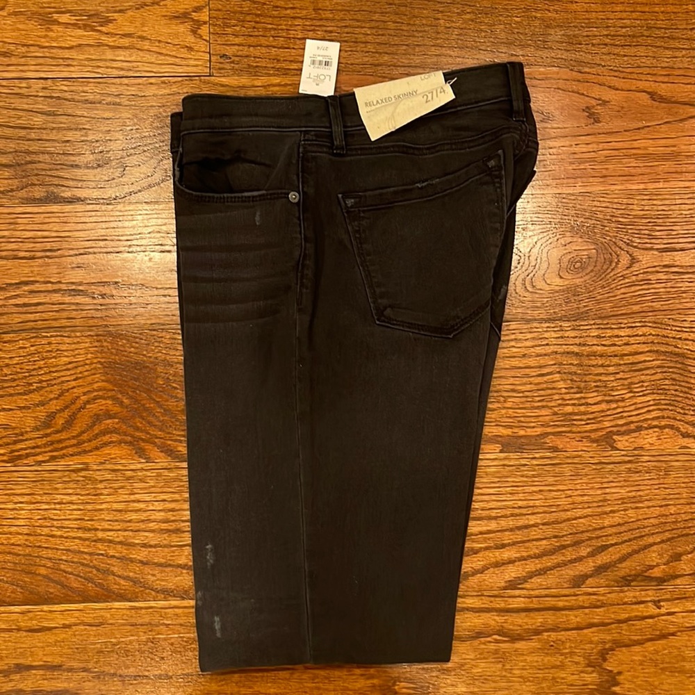 Loft Black Relaxed Skinny Jeans, 27/4